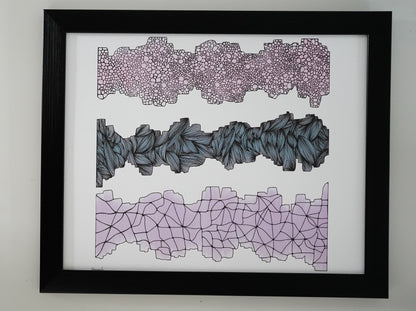 Oeuvre imprimée - Abstrait colonnes texturées