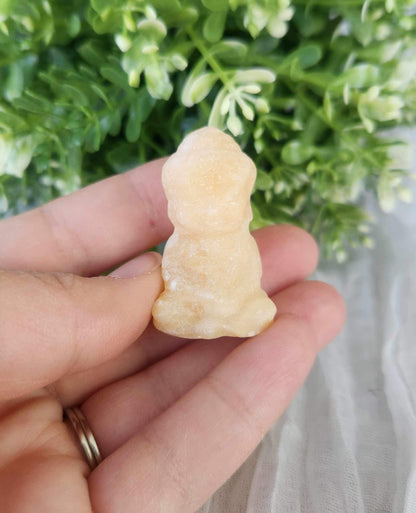 Bouddha en Calcite orange