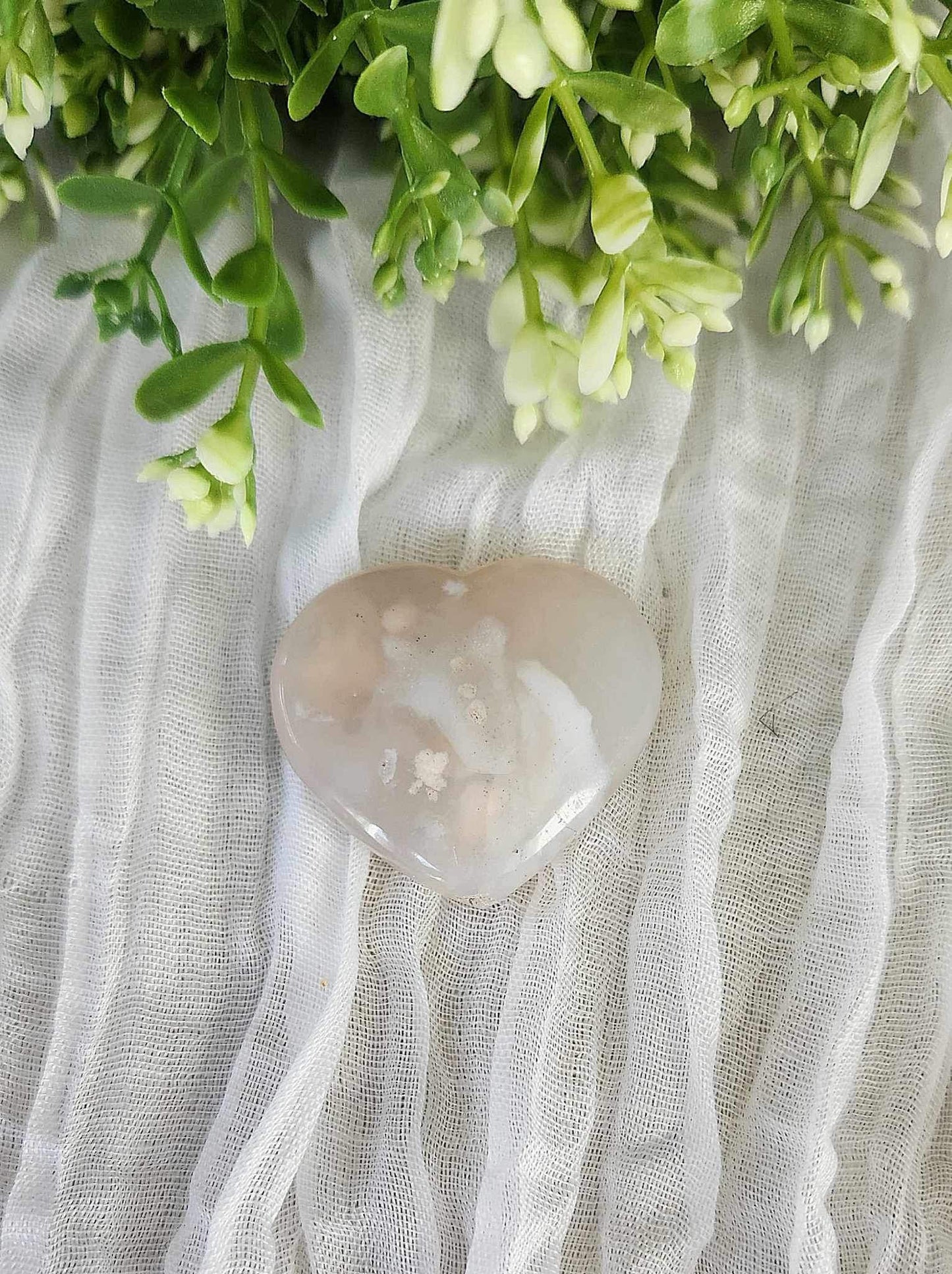 Coeur en Agate fleur