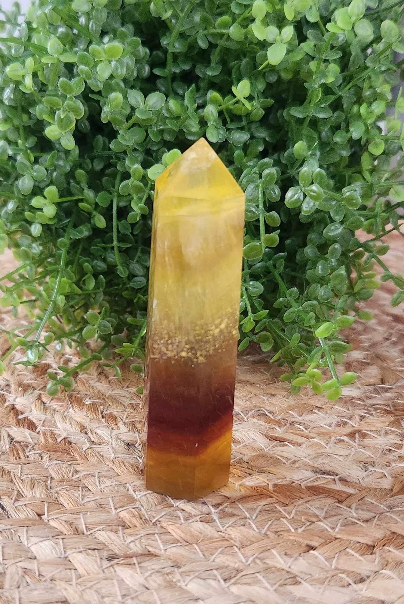 Pointe en Fluorite jaune