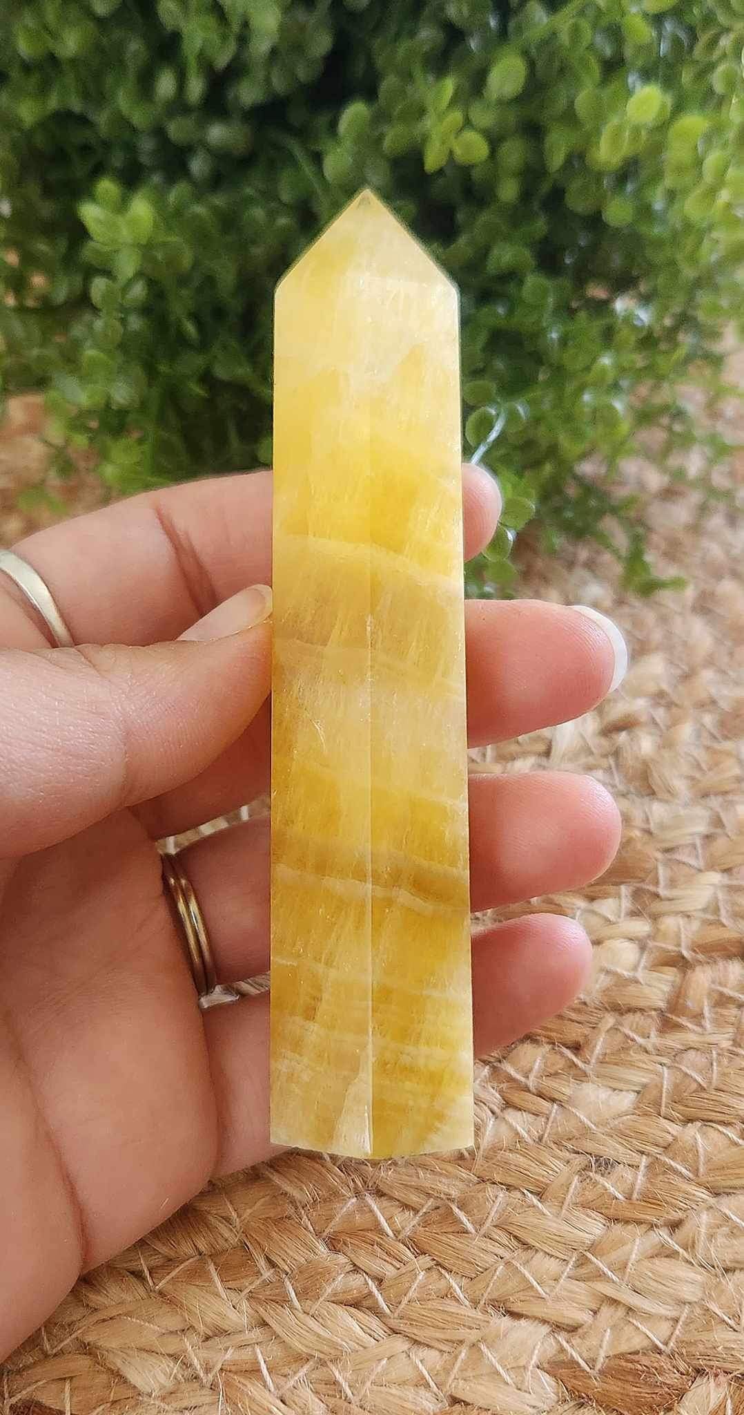 Pointe en Fluorite jaune