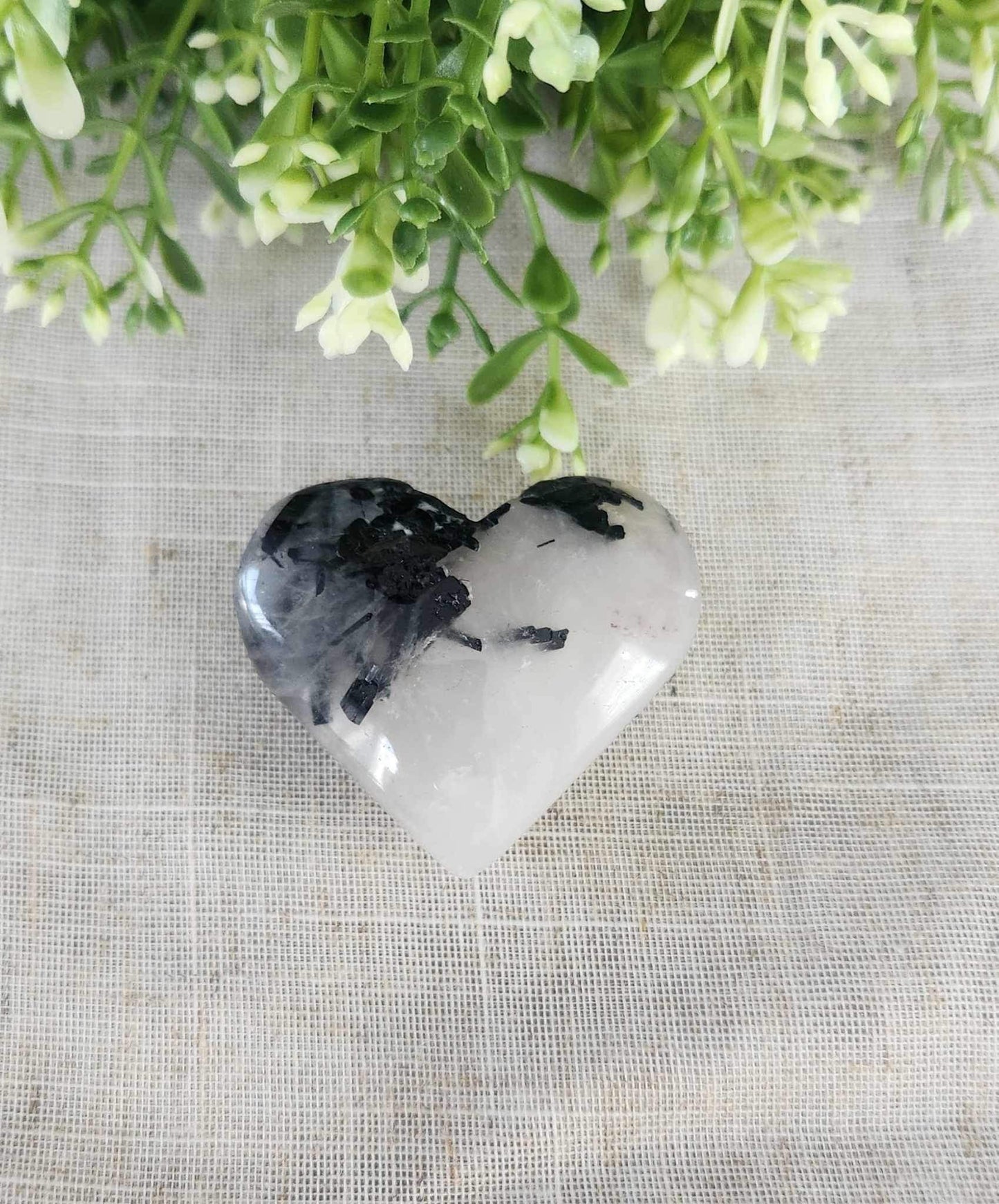 Coeur en Quartz Tourmaline