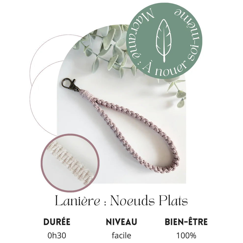 Ensemble : Lanière à noeuds plat