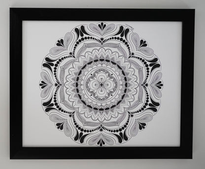 Oeuvre imprimée - Mandala noir et blanc - 2