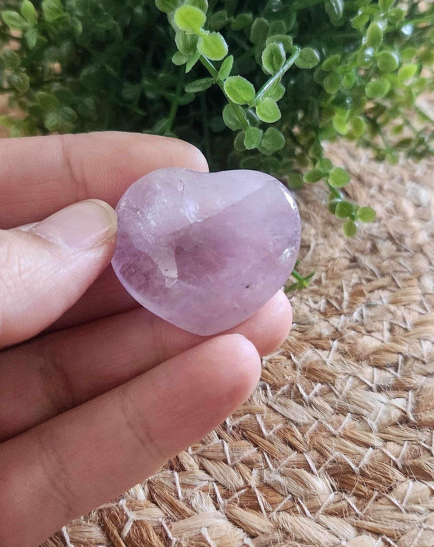 Coeur en Quartz rose Lavande