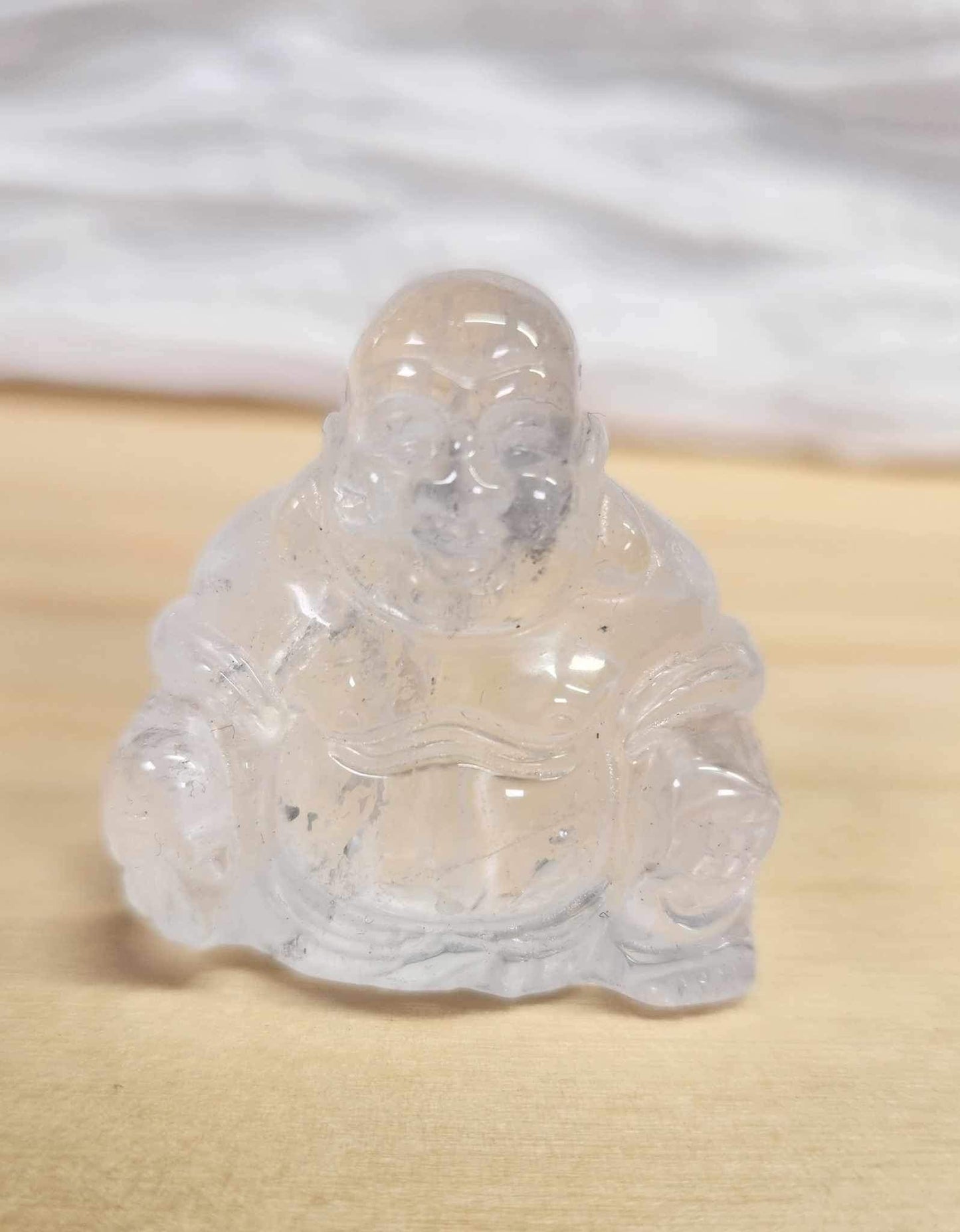 Bouddha rieur en Quartz clair