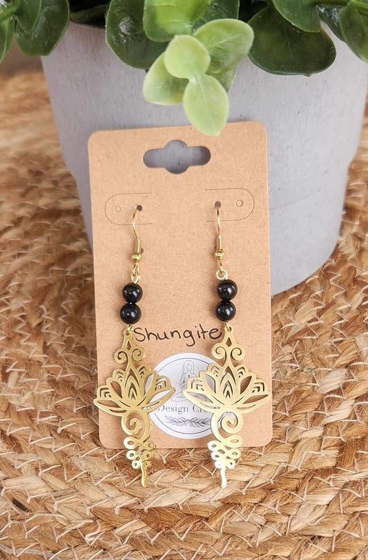 Boucles d’oreilles Unalum gold Shungite