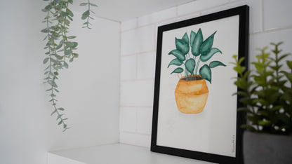 Oeuvre imprimée - Aquarelle Feuillage en pot