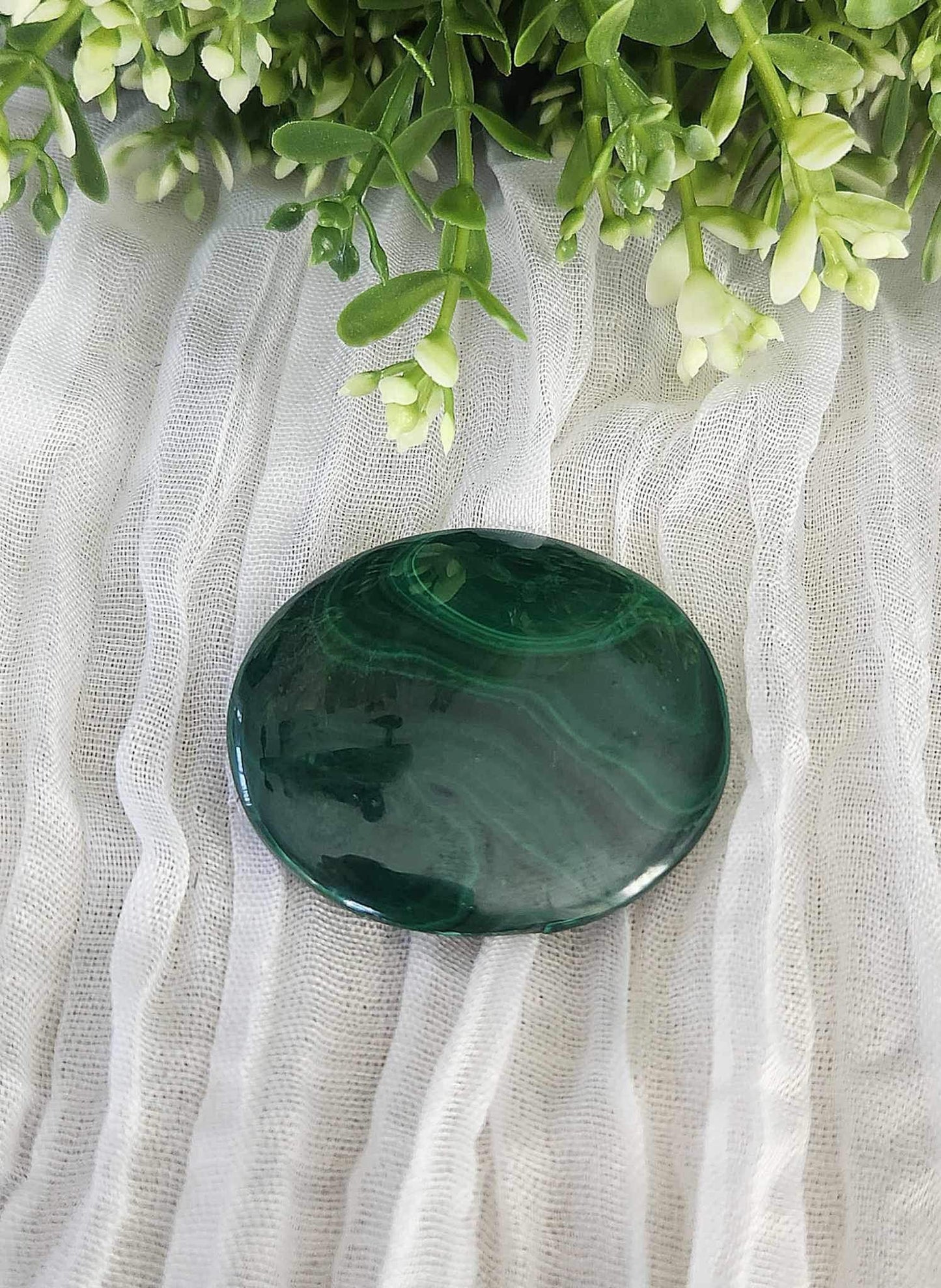 Pierre de paume en Malachite