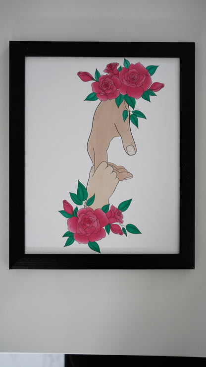 Oeuvre imprimée - Main adulte/enfant - accompagnement