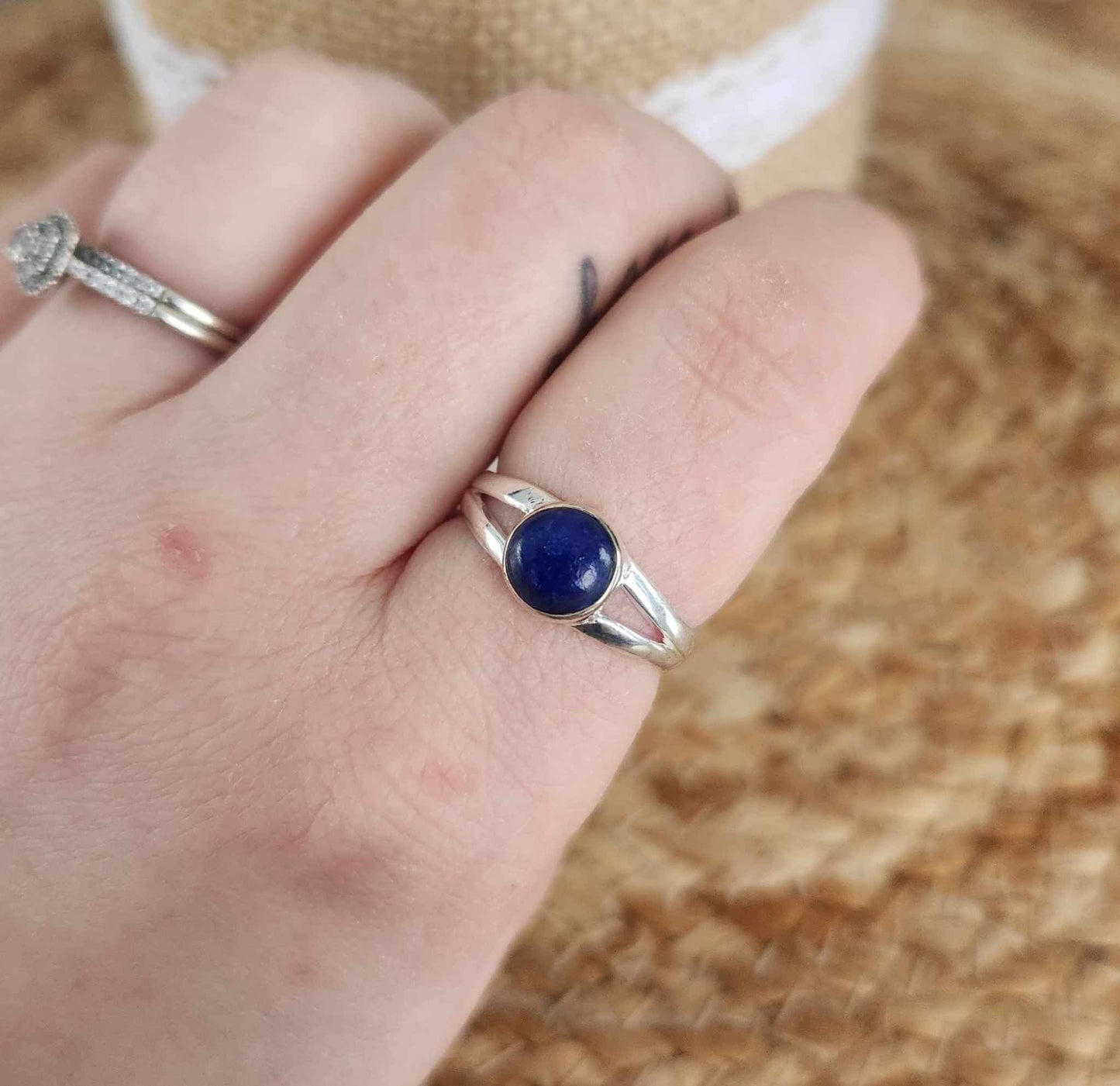 Bague Lapis Lazuli rond - petit