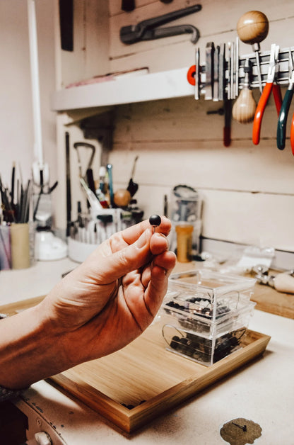 Boucles d’oreilles - Perles C60 (Shungite)
