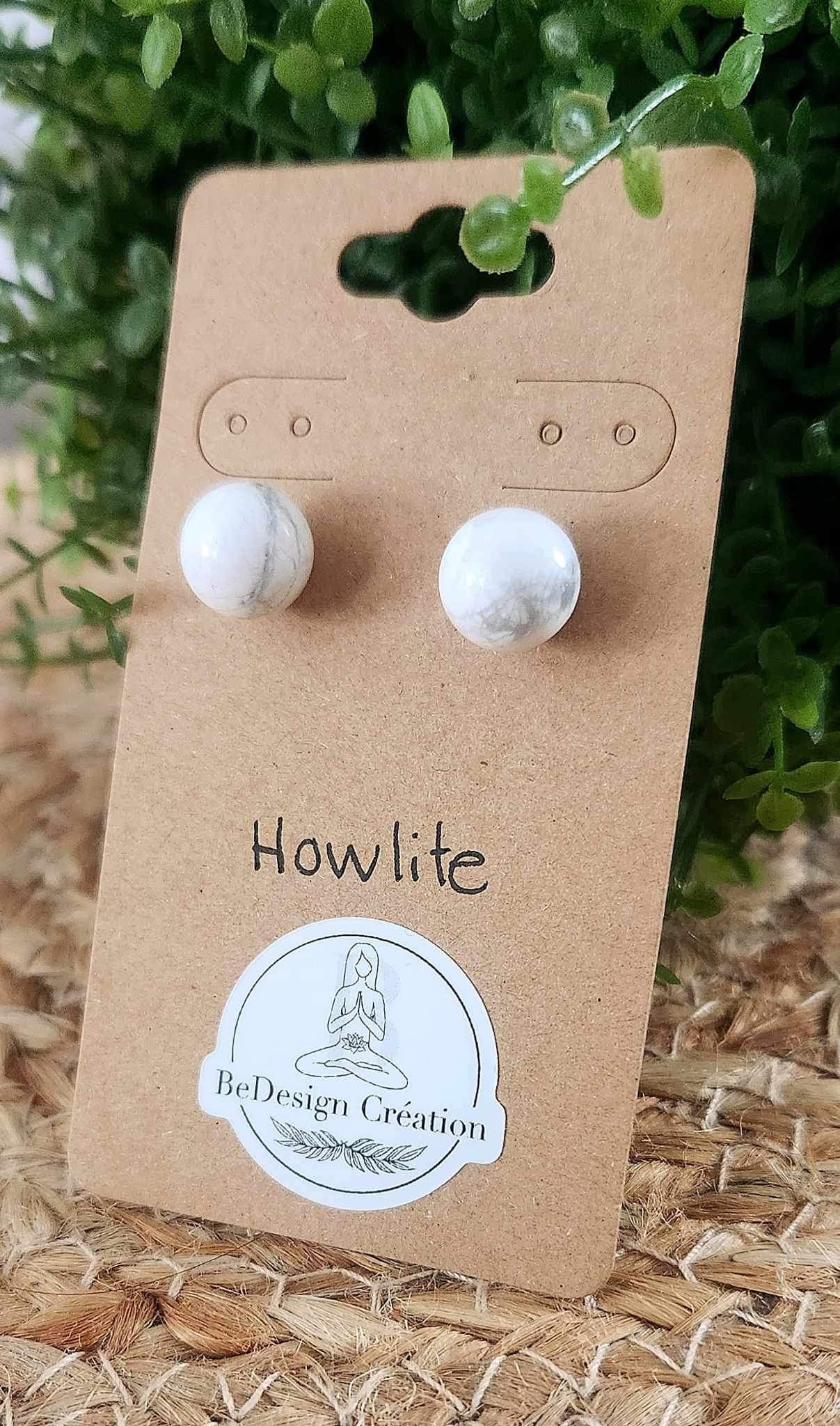 Boucles d’oreilles Howlite