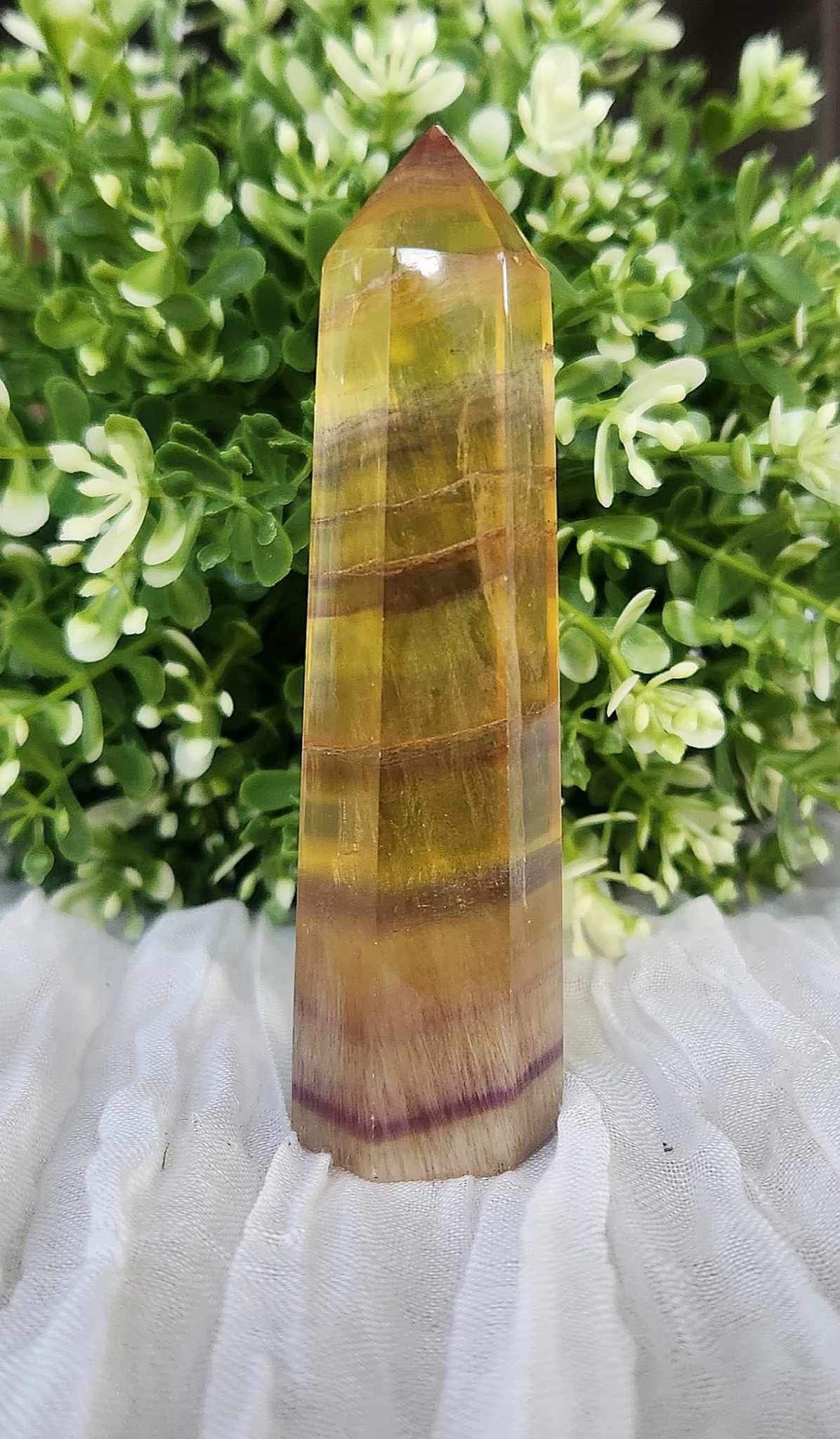 Pointe en Fluorite jaune