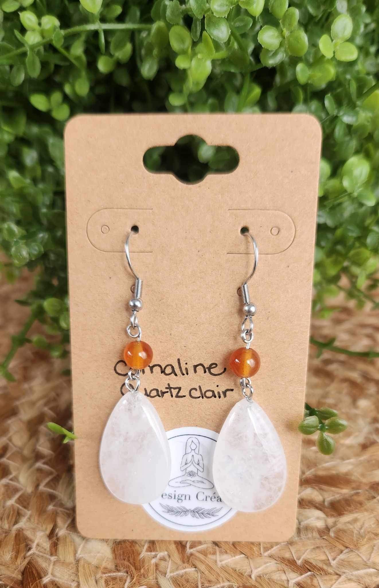 Boucles d’oreilles Quartz clair