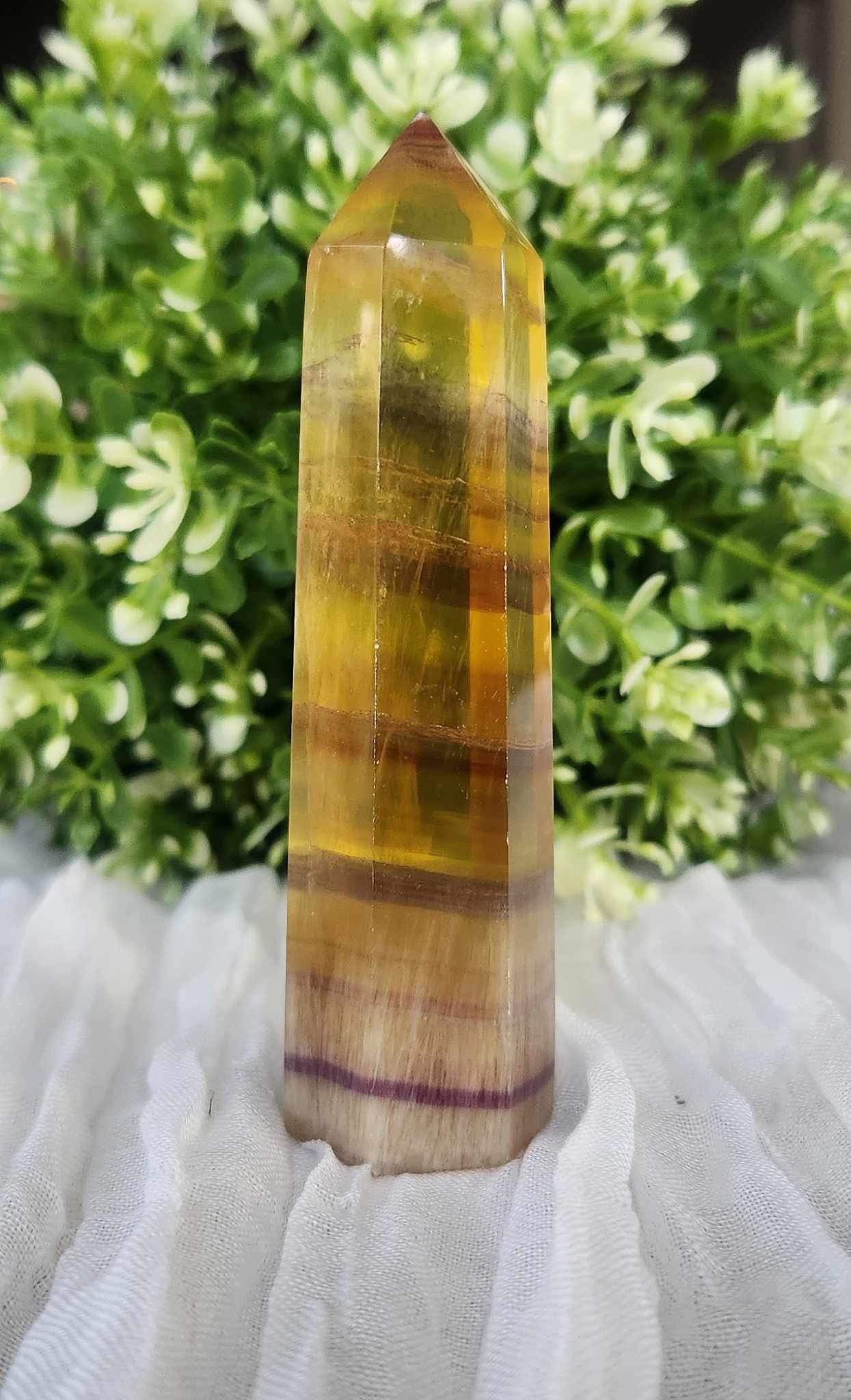 Pointe en Fluorite jaune