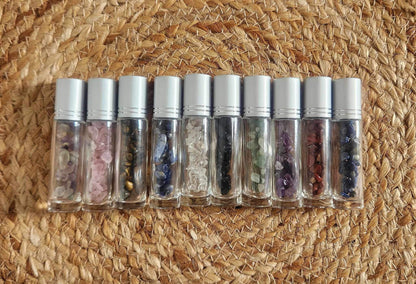 Roll-on avec pierres pour huile essentielle