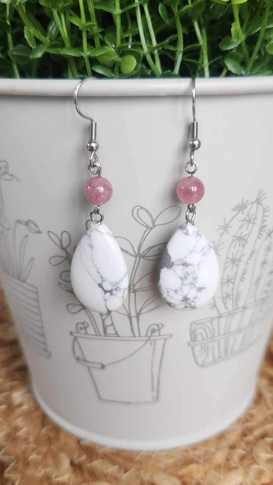 Boucles d’oreilles Howlite