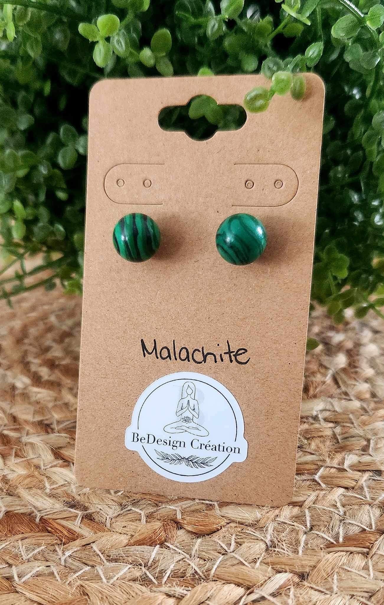 Boucles d’oreilles Malachite