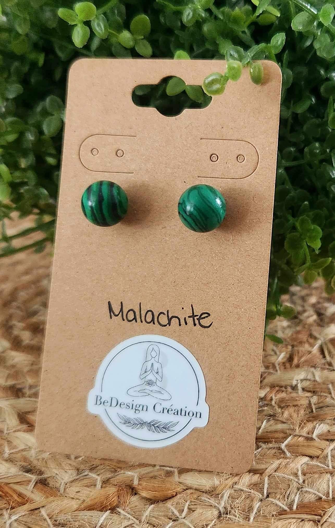 Boucles d’oreilles Malachite