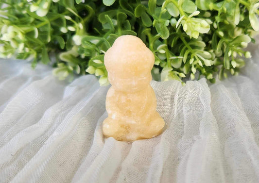 Bouddha en Calcite orange