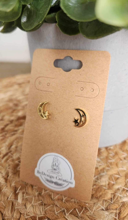 Boucles d’oreilles Lune étoile gold