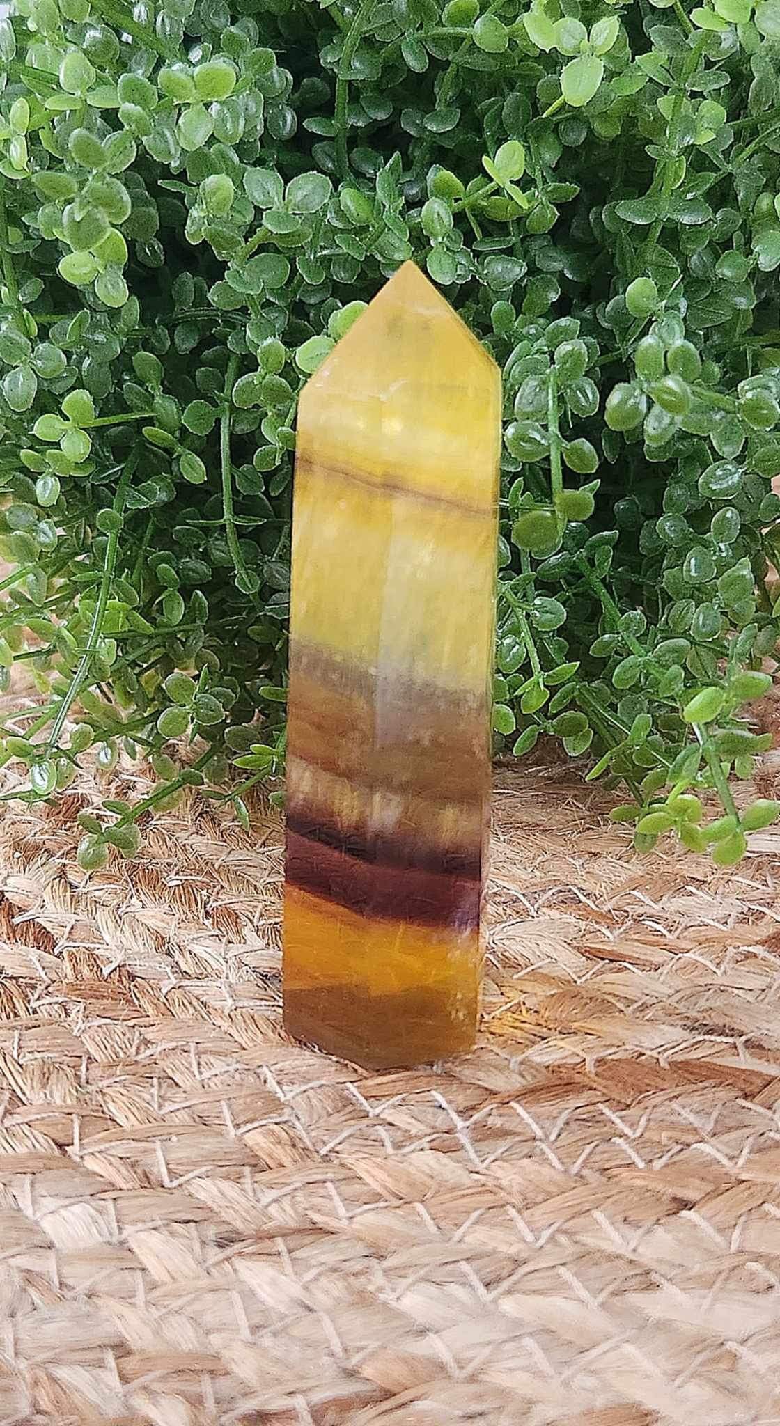 Pointe en Fluorite jaune