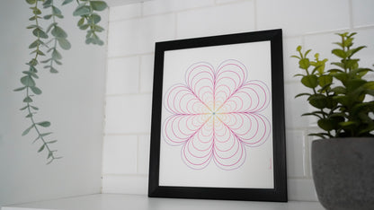 Oeuvre imprimée - Fleur mandala rose