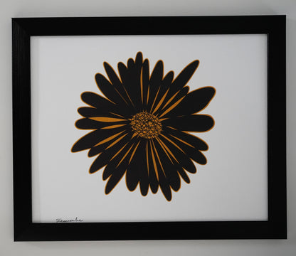 Oeuvre imprimée - Fleur noire et orange