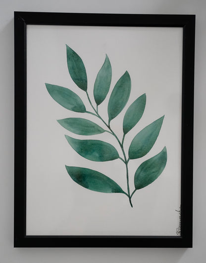 Oeuvre imprimée - Aquarelle Feuillage vert