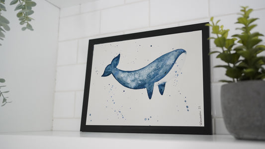 Aquarelle imprimée - Baleine