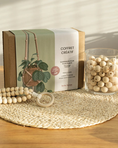 Coffret créatif - Ensemble de fabrication de suspension pour plante en perle de bois
