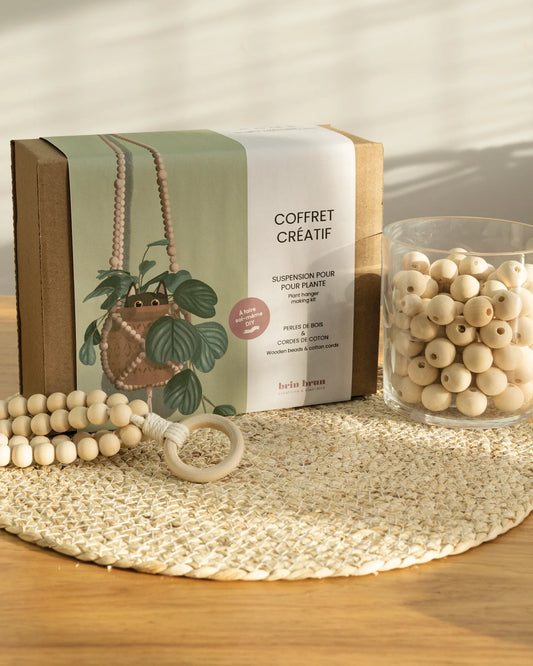 Coffret créatif - Ensemble de fabrication de suspension pour plante en perle de bois