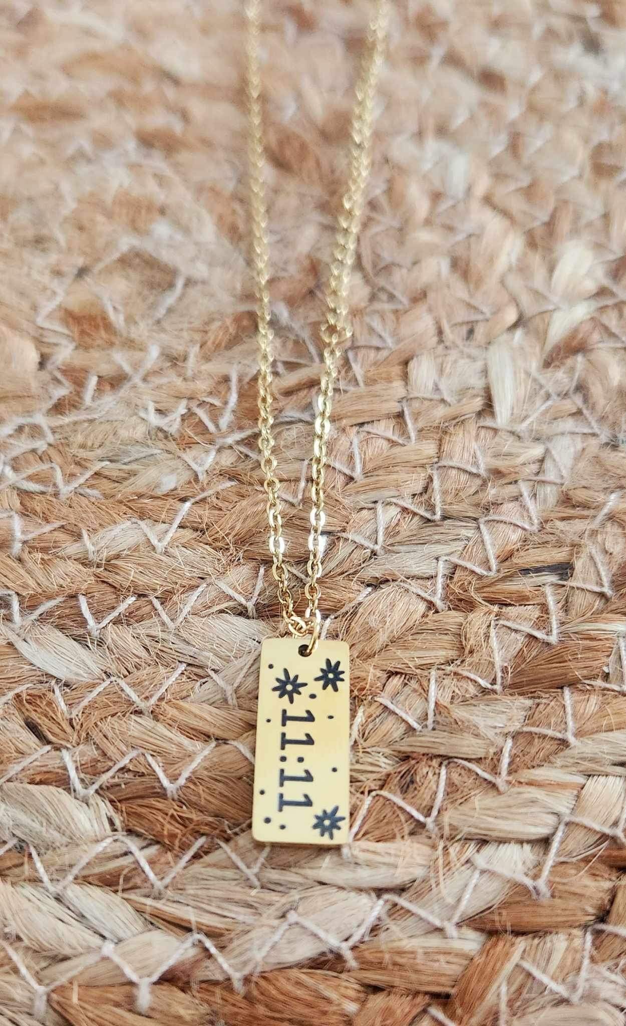 Collier Rectangle floral 11:11 gold