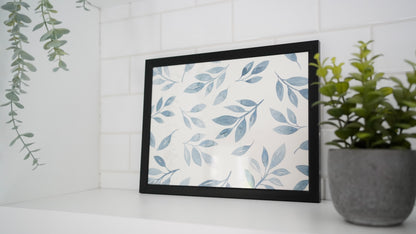 Oeuvre imprimée - Aquarelle Feuillage bleu