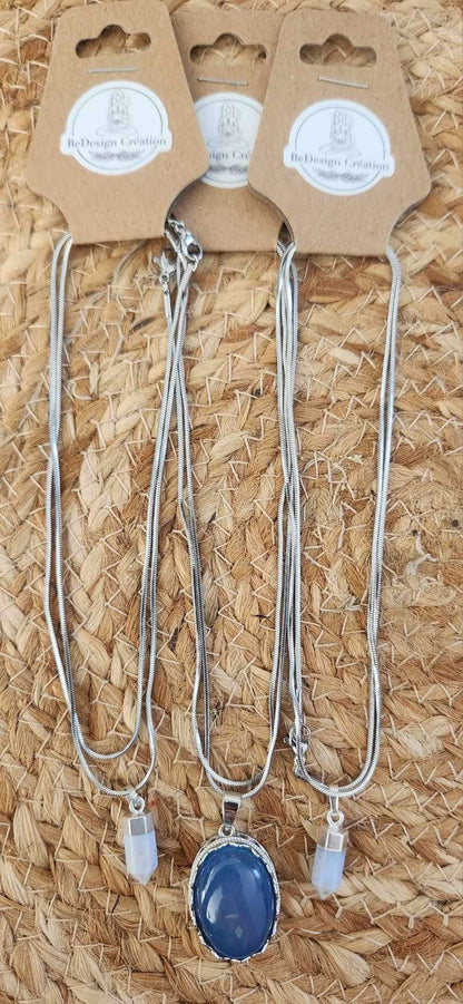 Collier Agate dentelle