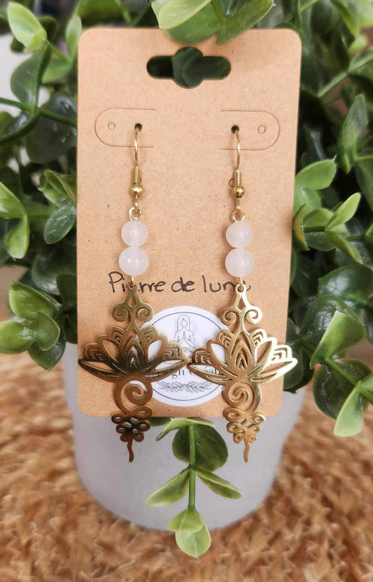 Boucles d’oreilles Unalum gold Pierre de lune