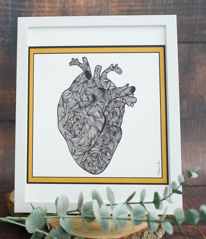 Oeuvre imprimée - Cœur ligné
