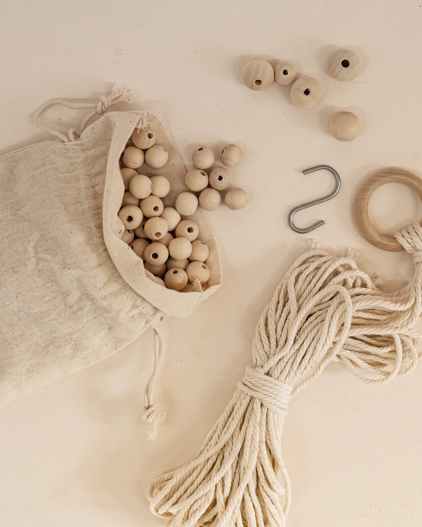 Coffret créatif - Ensemble de fabrication de suspension pour plante en perle de bois