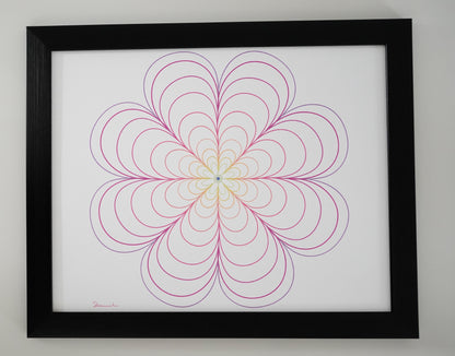 Oeuvre imprimée - Fleur mandala rose