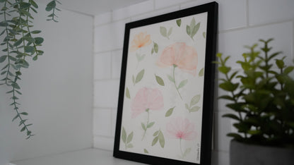 Oeuvre originale - Aquarelle Fleurs en transparence
