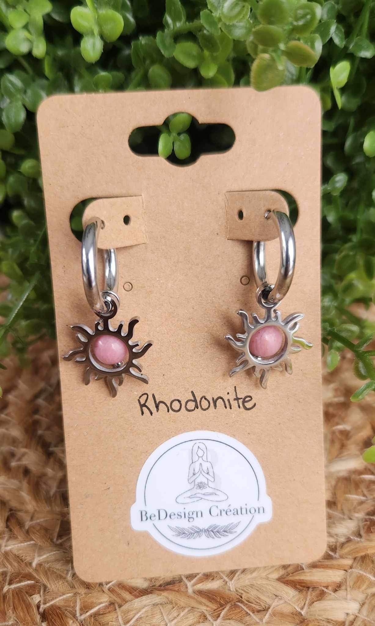 Boucles d’oreilles Soleil Rhodonite