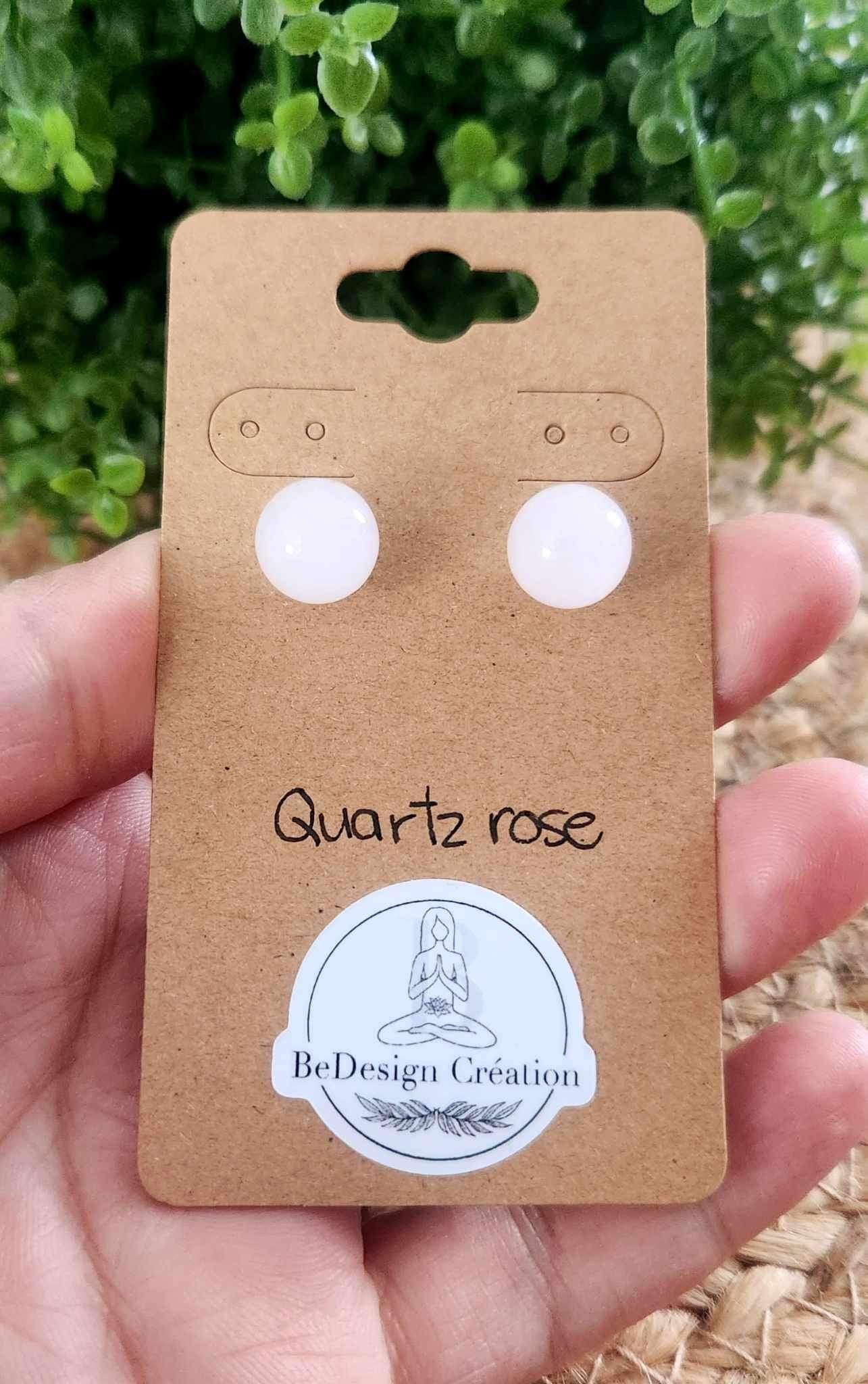 Boucles d’oreilles Quartz rose