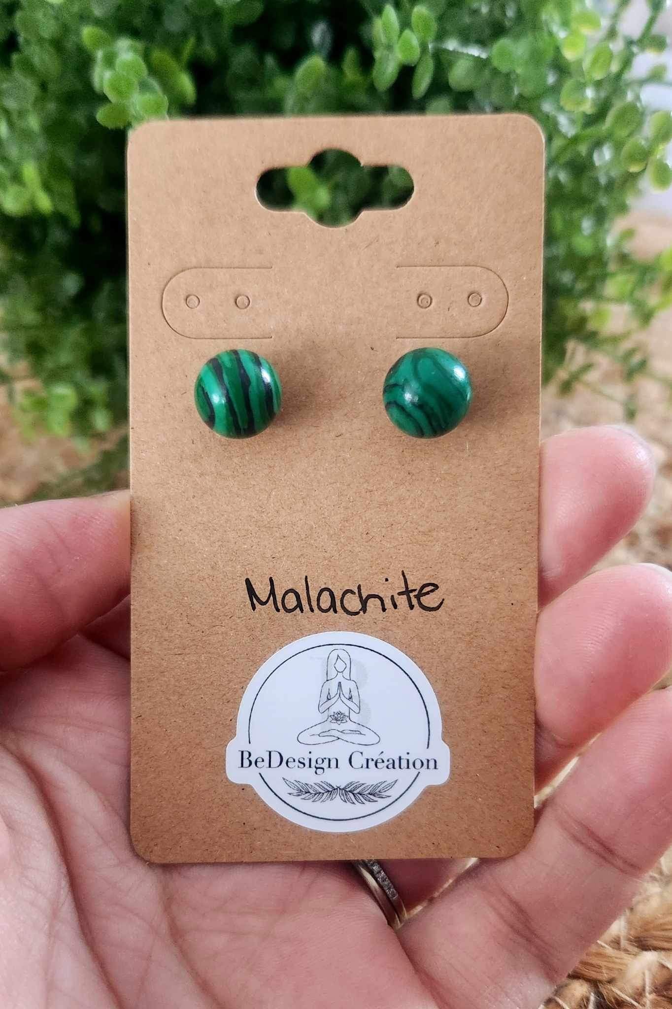 Boucles d’oreilles Malachite