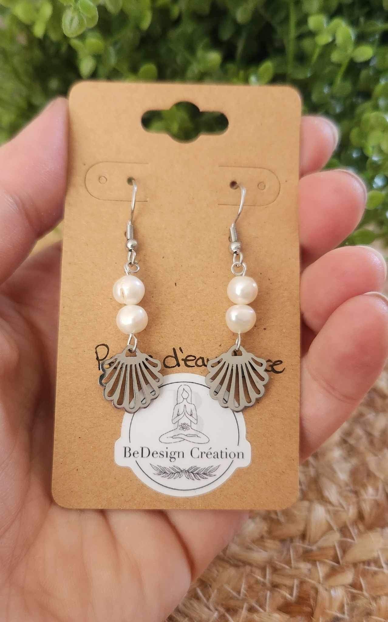 Boucles d’oreilles Coquillage Perle d’eau douce