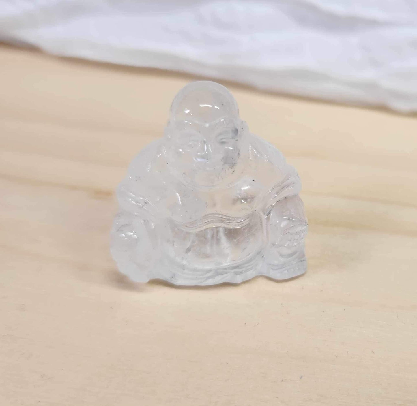 Bouddha rieur en Quartz clair