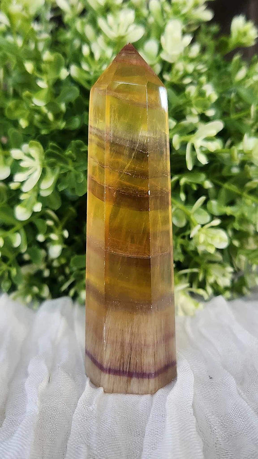 Pointe en Fluorite jaune