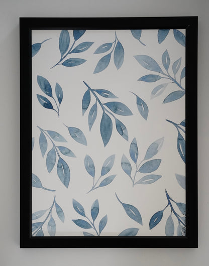 Oeuvre imprimée - Aquarelle Feuillage bleu