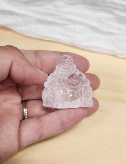 Bouddha rieur en Quartz clair