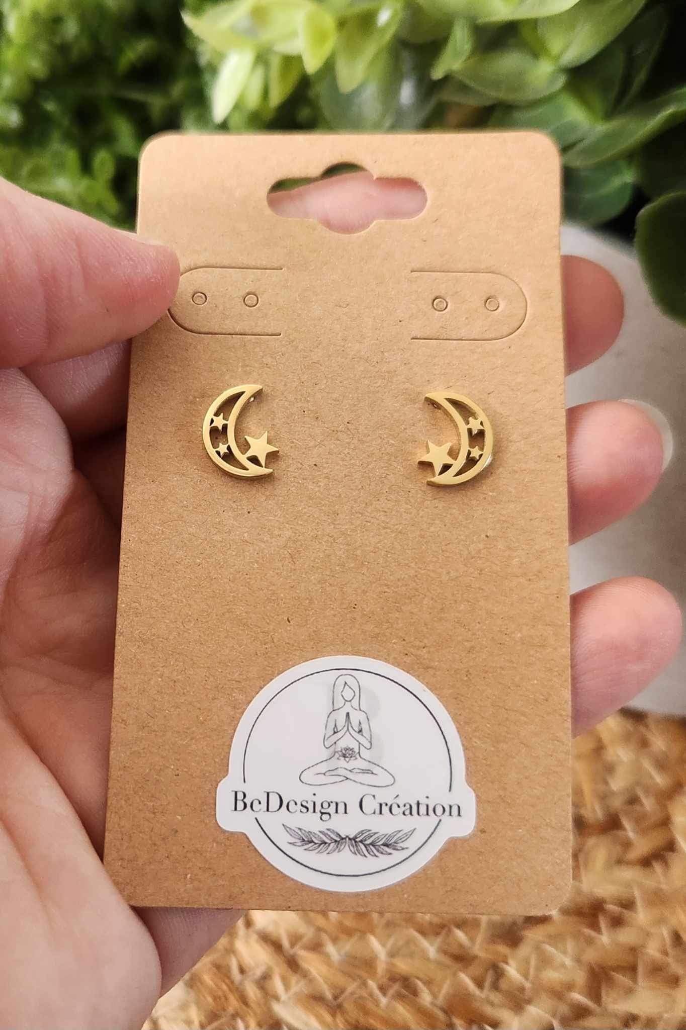 Boucles d’oreilles Lune étoile gold